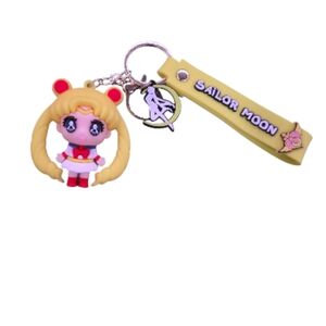 Sailor Moon Keychain with Yellow Strap